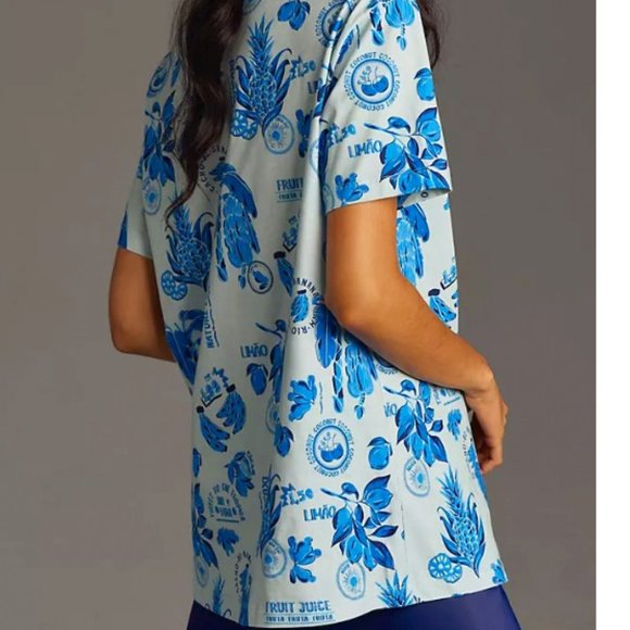 FARM Rio x Anthropologie Oversized Printed Tee Dopamine Tropical Fruits - Picture 3 of 16